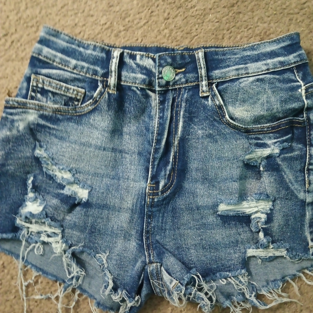 Distressed Denim Shorts